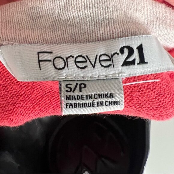 Vintage FOREVER 21 100% Cotton Coral Orange Pink Cardigan Sweater Size Small - Picture 3 of 10